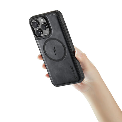 Apple iPhone 16 Pro Hoesje - Charcoal Gray - Kunstleer MagSafe Back Cover