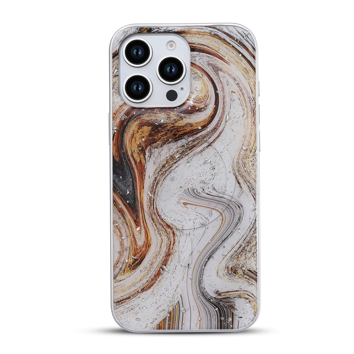 Apple iPhone 16 Pro Hoesje - Wit - Marmer MagSafe Back Cover