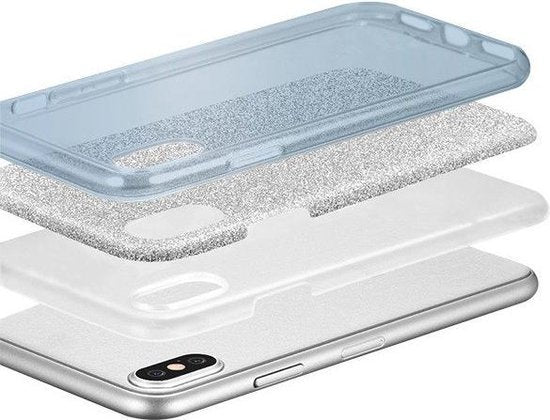 Samsung Galaxy S8 Hoesje - Blauw - Glitter Back Cover