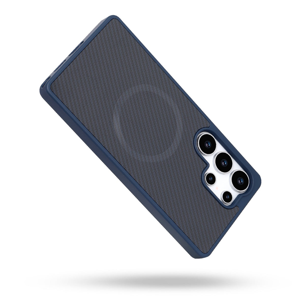 Samsung Galaxy S23 Ultra Hoesje - Blauw - Carbon MagSafe Back Cover