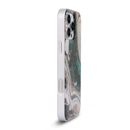 Apple iPhone 16 Pro Hoesje - Groen - Marmer MagSafe Back Cover