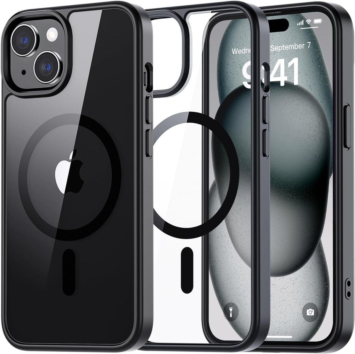Apple iPhone 15 Hoesje - Zwart - Bumper MagSafe Back Cover