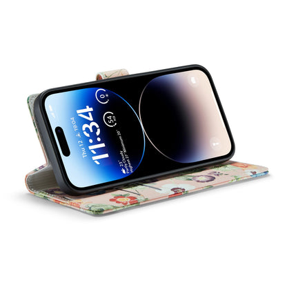 Apple iPhone 14 Pro Max Hülle - Blumen - Klapphülle mit Kartenfach und Print