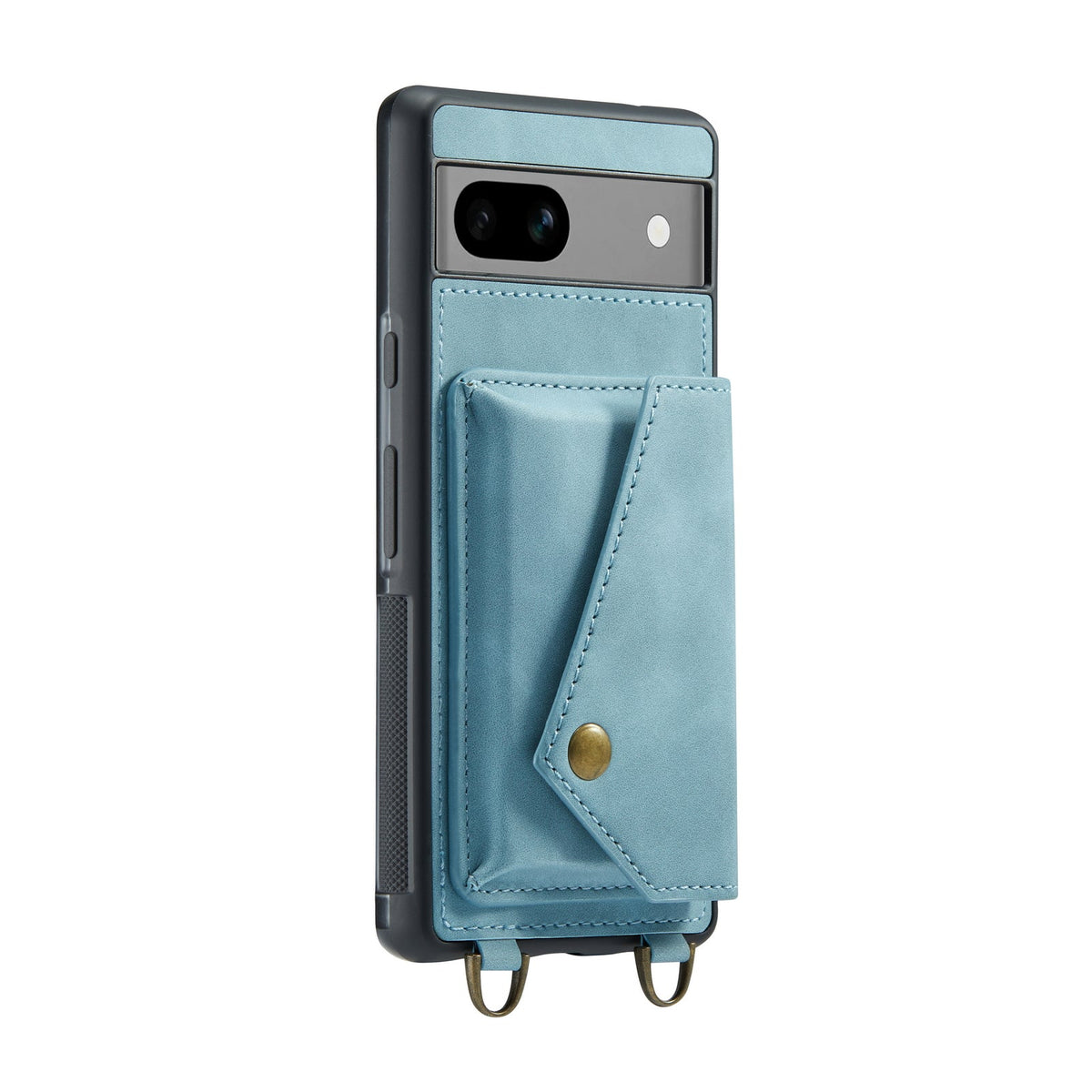 Google Pixel 8 Hoesje - Aqua Blue - Luxe Back Cover met Telefoonkoord