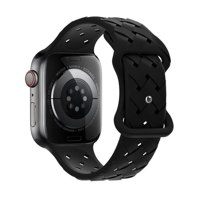 Apple Watch Bandje 44/45/46/49 mm - Hoco Flexible WA16 Siliconen - Zwart