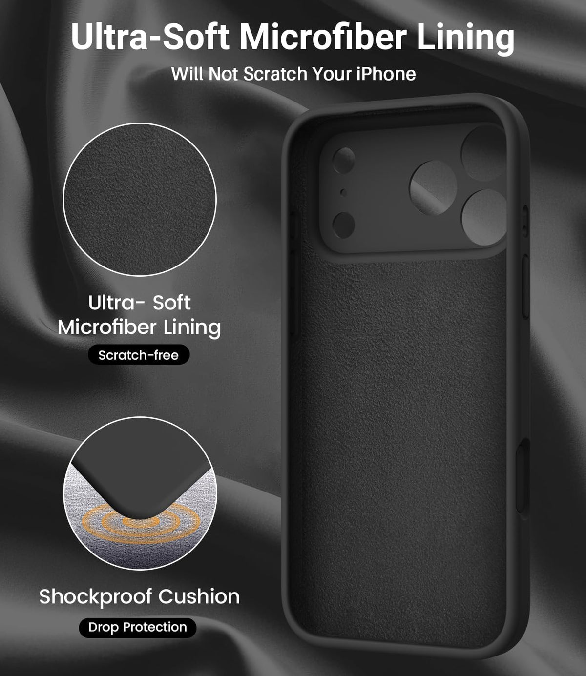 Apple iPhone 17 Pro Max Case - Black - Silicone Back Cover