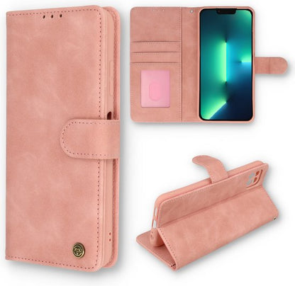 Apple iPhone SE (2022) Hoesje - Pale Pink - Luxe Portemonnee Bookcase