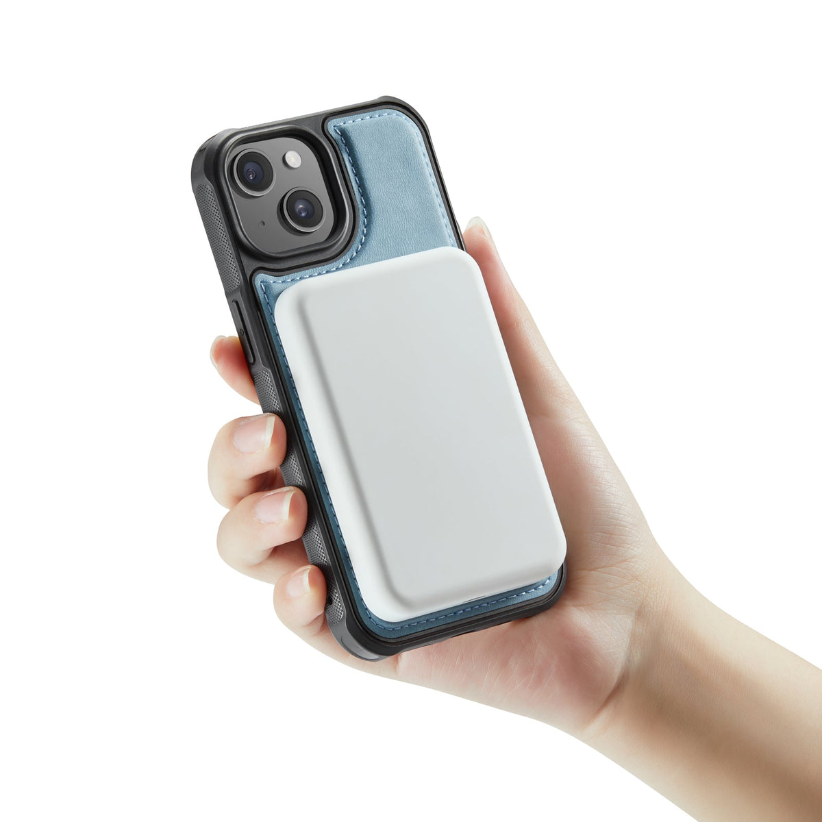 Apple iPhone 14 Hoesje - Aqua Blue - Kunstleer MagSafe Back Cover