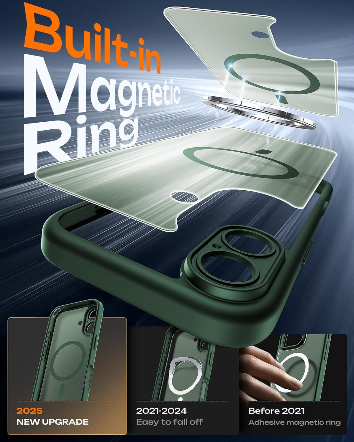 iPhone 17 Hoesje - Groen - Matte Armor MagSafe Back Cover