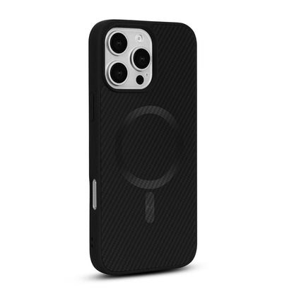 Apple iPhone 14 Pro Hoesje - Zwart - Carbon MagSafe Back Cover