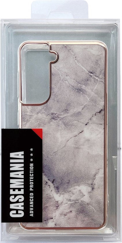 Samsung Galaxy S21 FE Hoesje - Steen - Siliconen Marmer Back Cover
