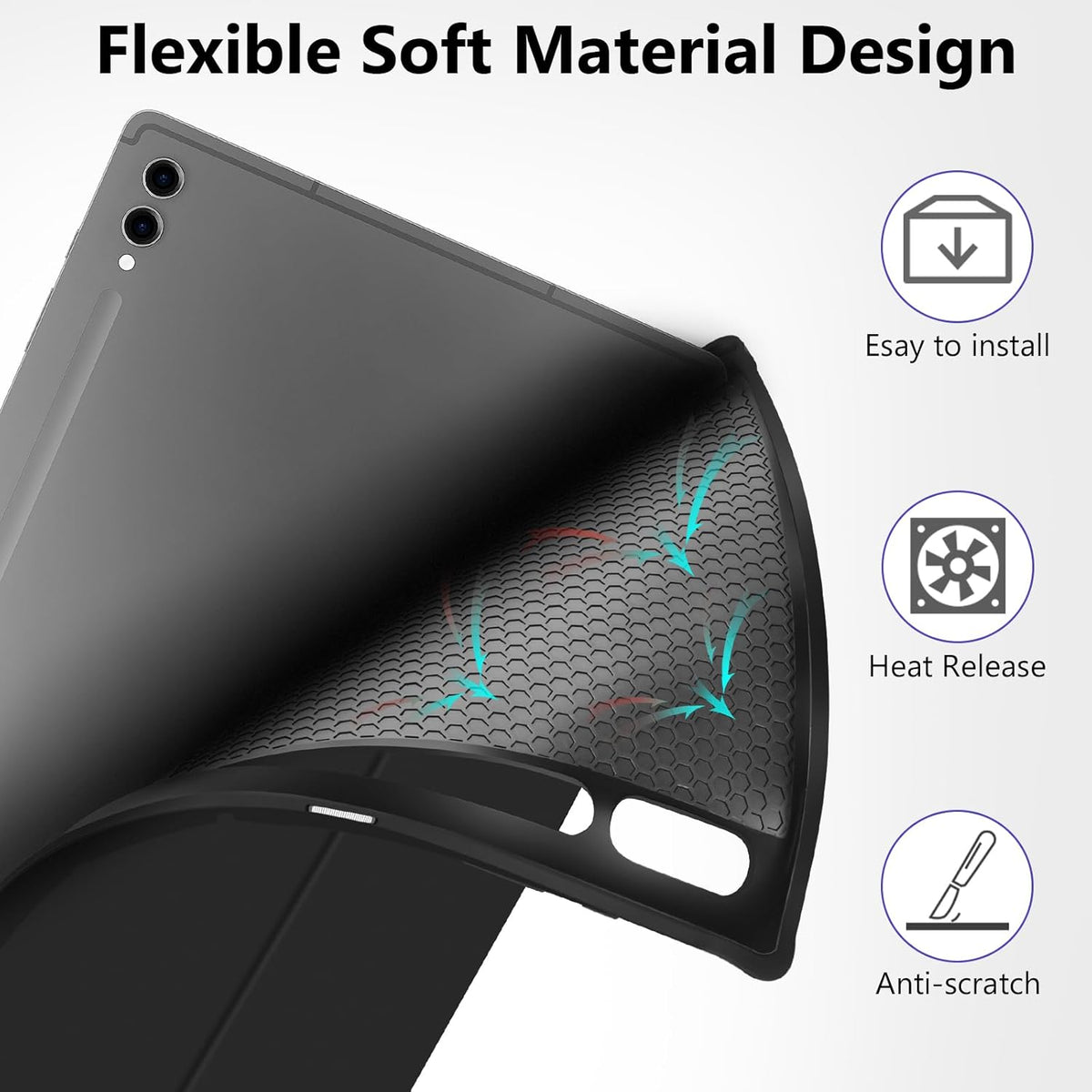 Étui pour tablette Samsung Galaxy Tab S10 Plus - Noir - Smart Cover