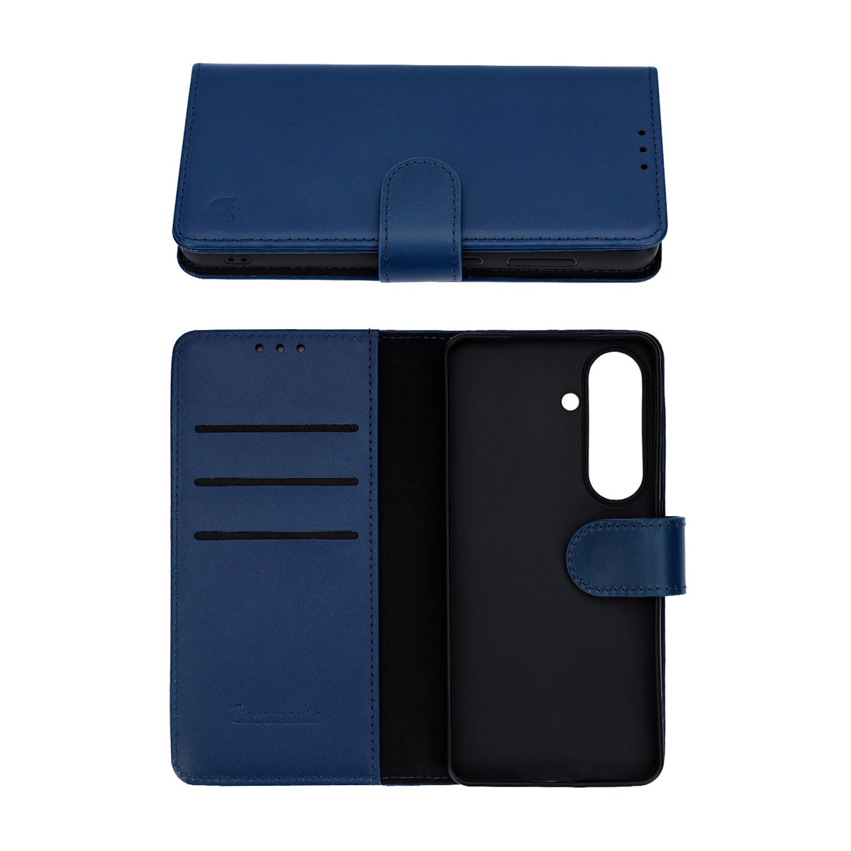 Samsung Galaxy S26 Hoesje - Navy Blue - Echt Leren Bookcase
