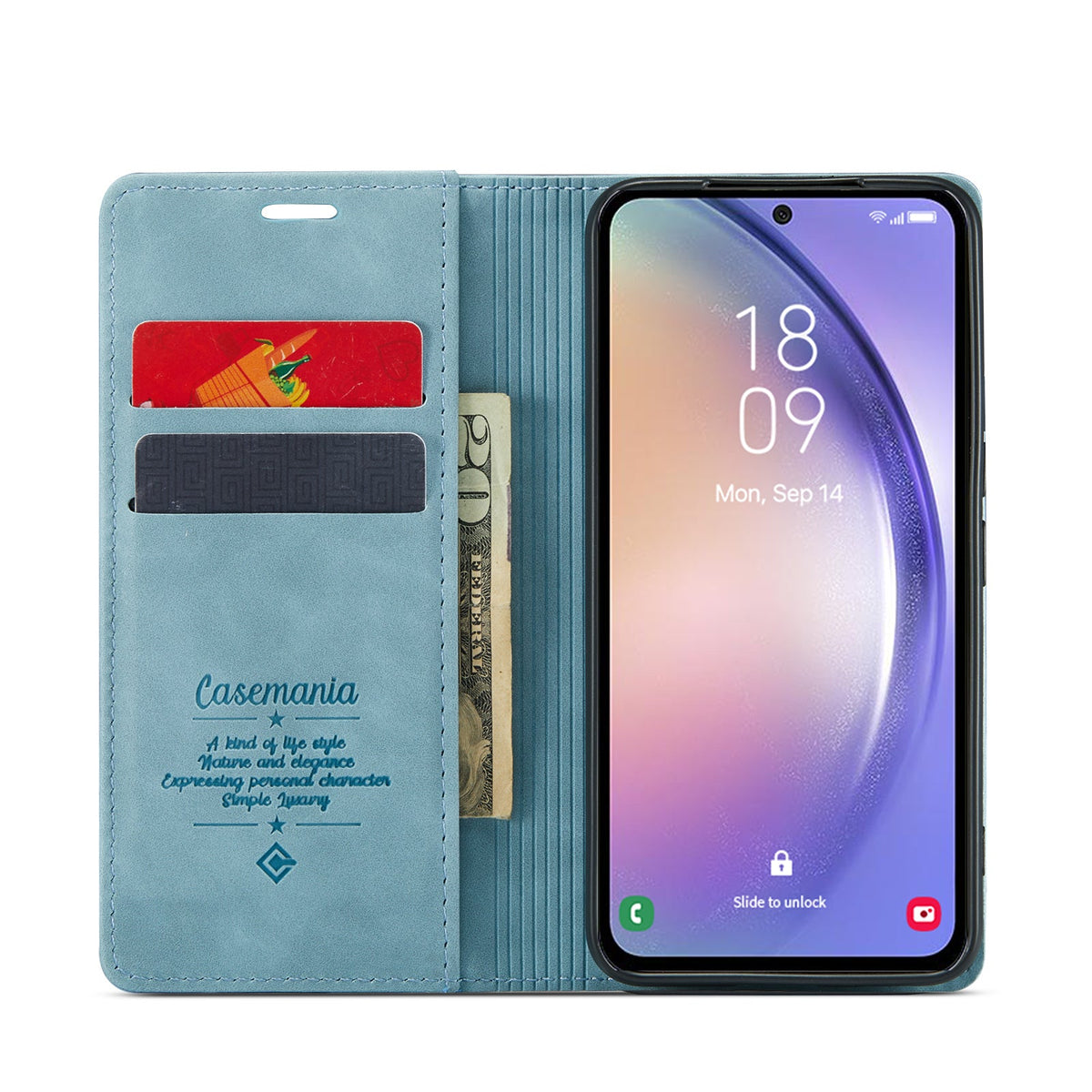 Oppo Reno 8T 4G Hoesje - Aqua Blue - Dunne Bookcase
