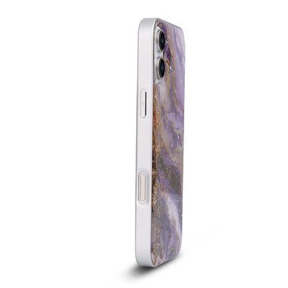 iPhone 16 Hoesje - Paars - Marmer MagSafe Back Cover