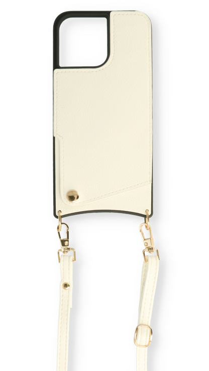 Apple iPhone 13 Pro Hoesje - Wit - Back Cover met Pols Bandje en Telefoonkoord
