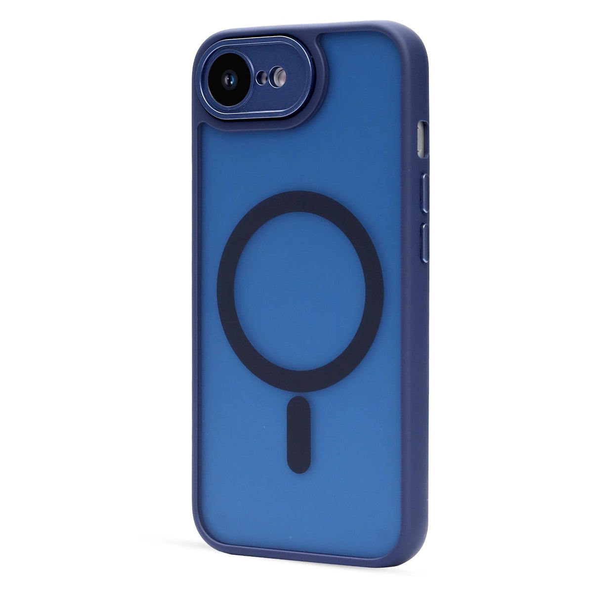 Apple iPhone 16e Case - Blue with Wrist Band - Matte Armor MagSafe Back Cover with Phone Strap