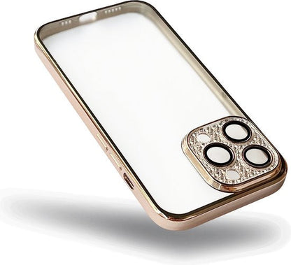 Apple iPhone 14 Plus Hoesje - Goud - Glitter Back Cover
