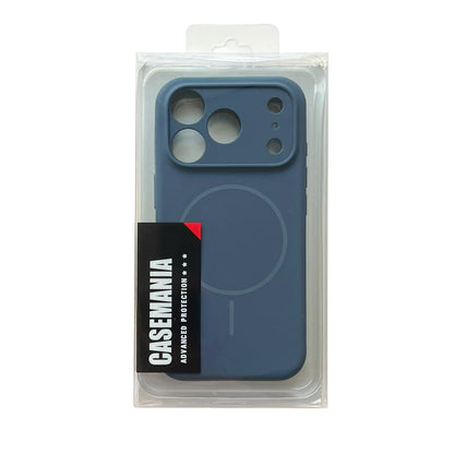Apple iPhone 17 Pro Hoesje - Donker Blauw - Liquid Siliconen MagSafe Back Cover