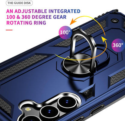 Samsung Galaxy S24 Hoesje - Blauw - Armor Kickstand Back Cover