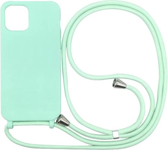 Apple iPhone 12 Pro Max Hülle - Türkis - Silikon-Backcover mit Handykette
