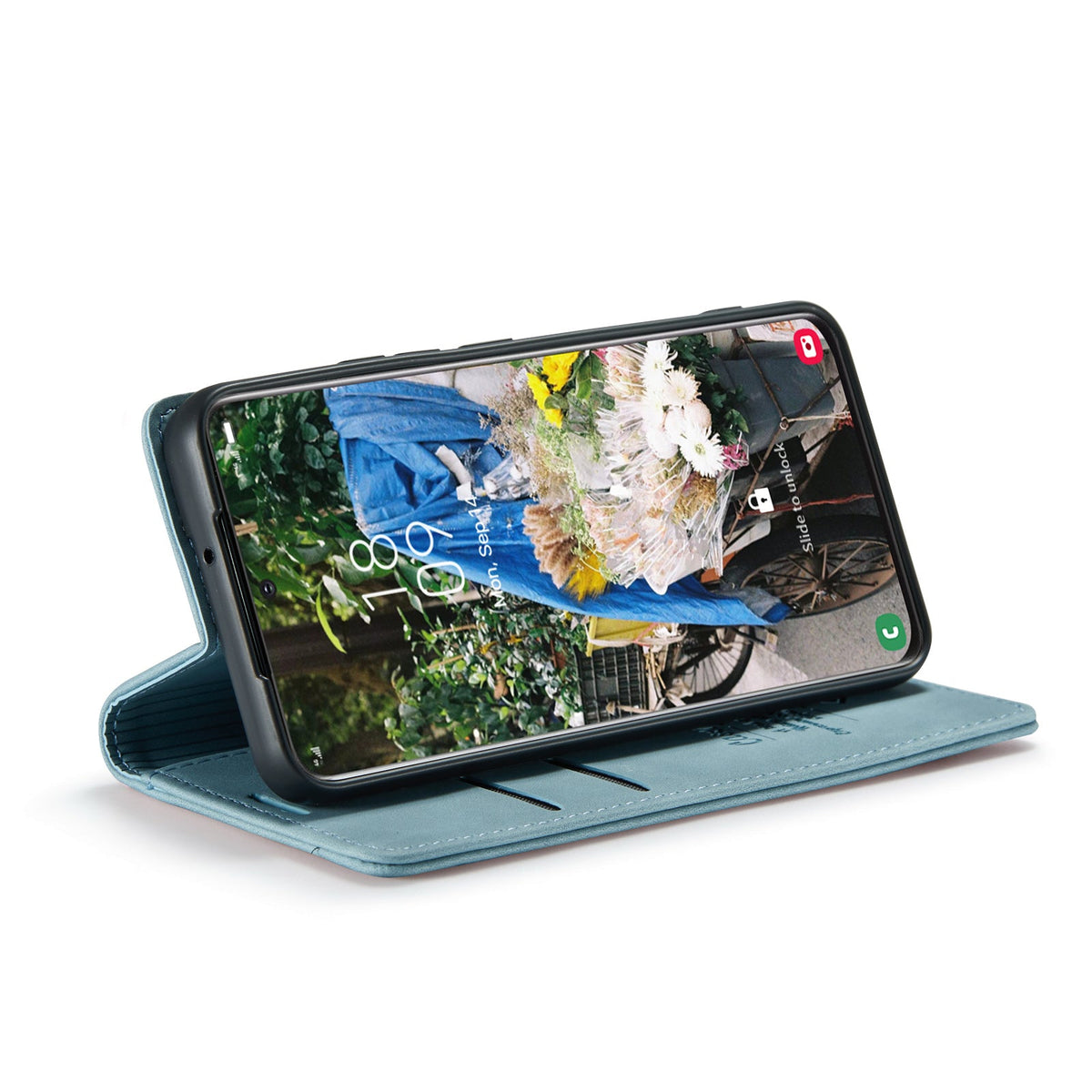 Samsung Galaxy S24 Hoesje - Aqua Blue - Dunne Bookcase