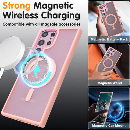 Samsung Galaxy S22 Ultra Hoesje - Roze - Matte Armor MagSafe Back Cover