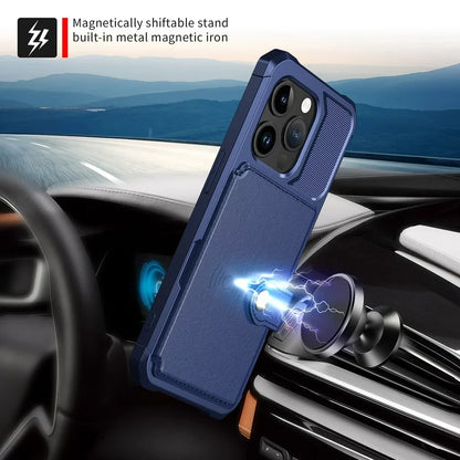 Apple iPhone 15 Pro Max Hülle - Blau - Backcover mit Kartenfach