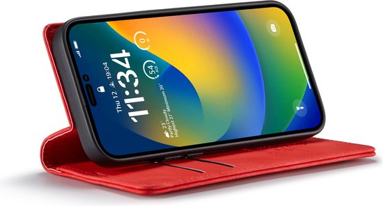 Apple iPhone 14 Pro Max Hoesje - Crimson Red - Dunne Bookcase