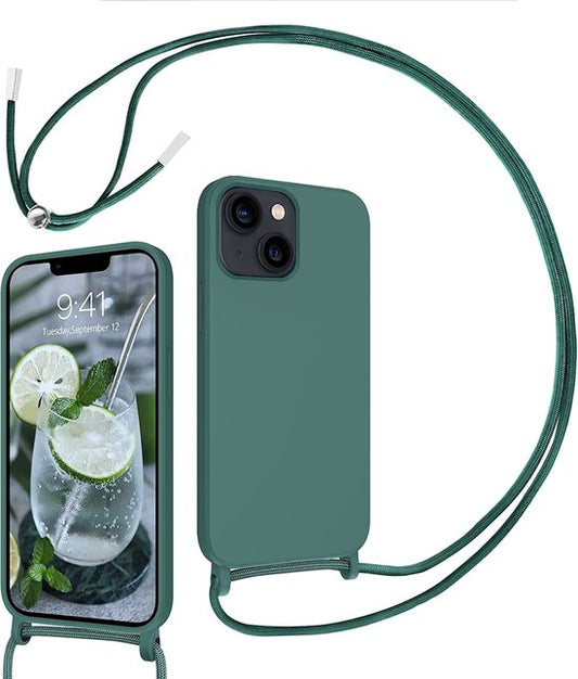 Apple iPhone 14 Plus Hülle - Grün - Silikon-Backcover mit Handykette
