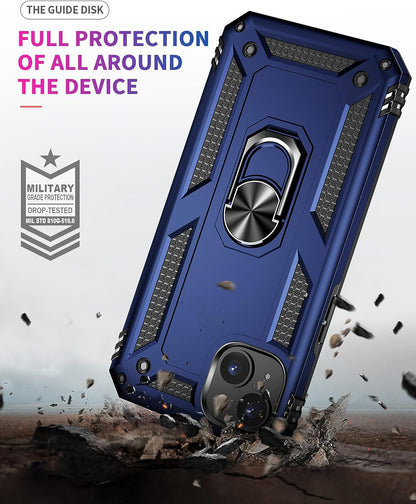 Apple iPhone 15 Plus Hoesje - Blauw - Armor Kickstand Back Cover