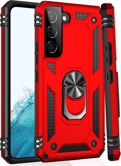 Samsung Galaxy S22 Hoesje - Rood - Armor Kickstand Back Cover