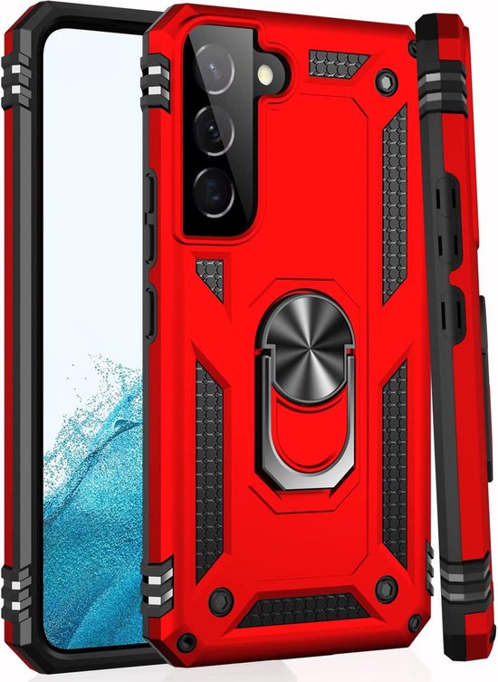 Samsung Galaxy S22 Plus Case - Red - Armor Kickstand Back Cover