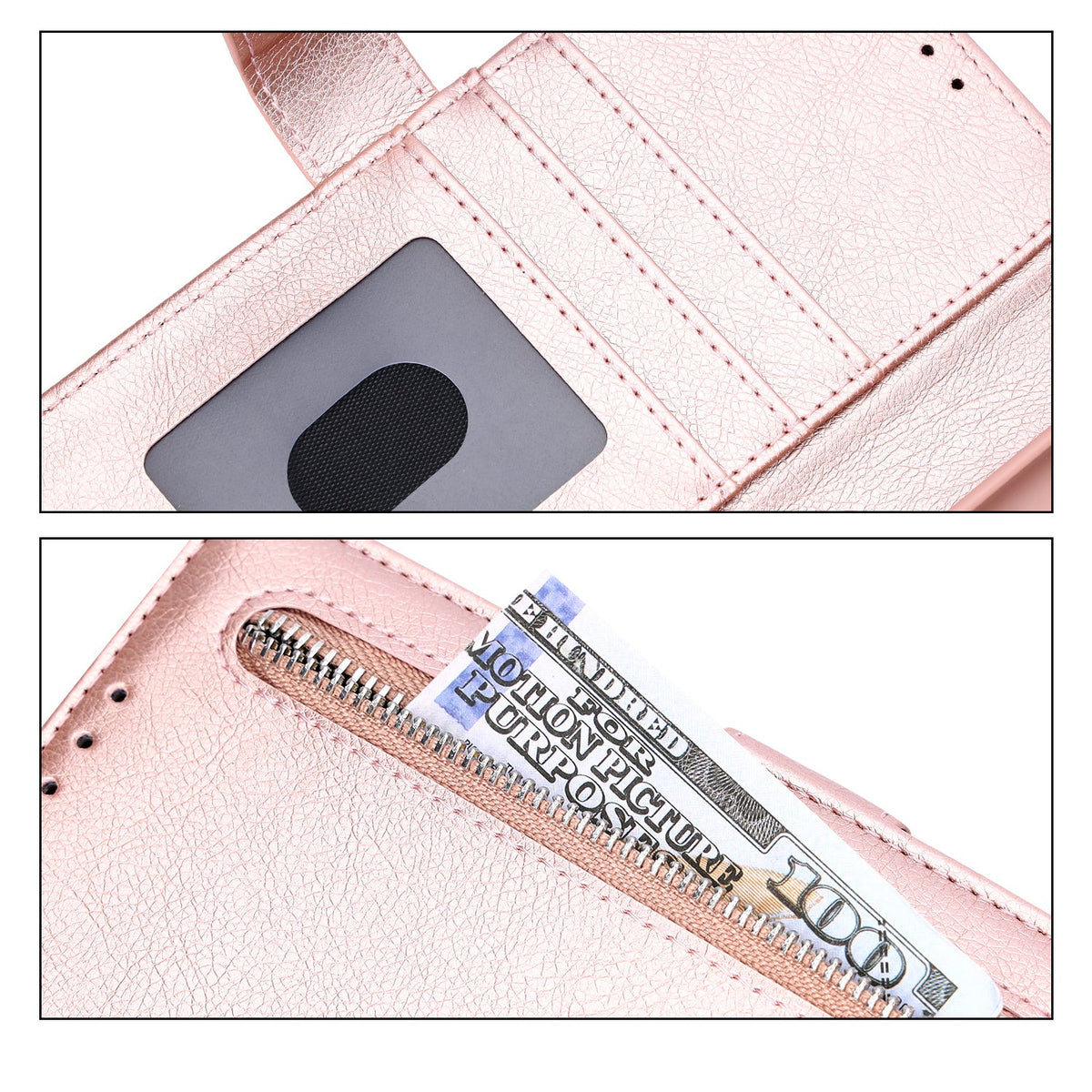 Samsung Galaxy A51 Hoesje - Rosegoud - Luxe Bookcase met Rits