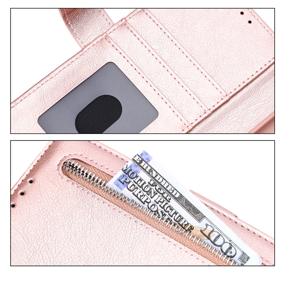Samsung Galaxy A27 Hoesje - Rosegoud - Luxe Bookcase met Rits