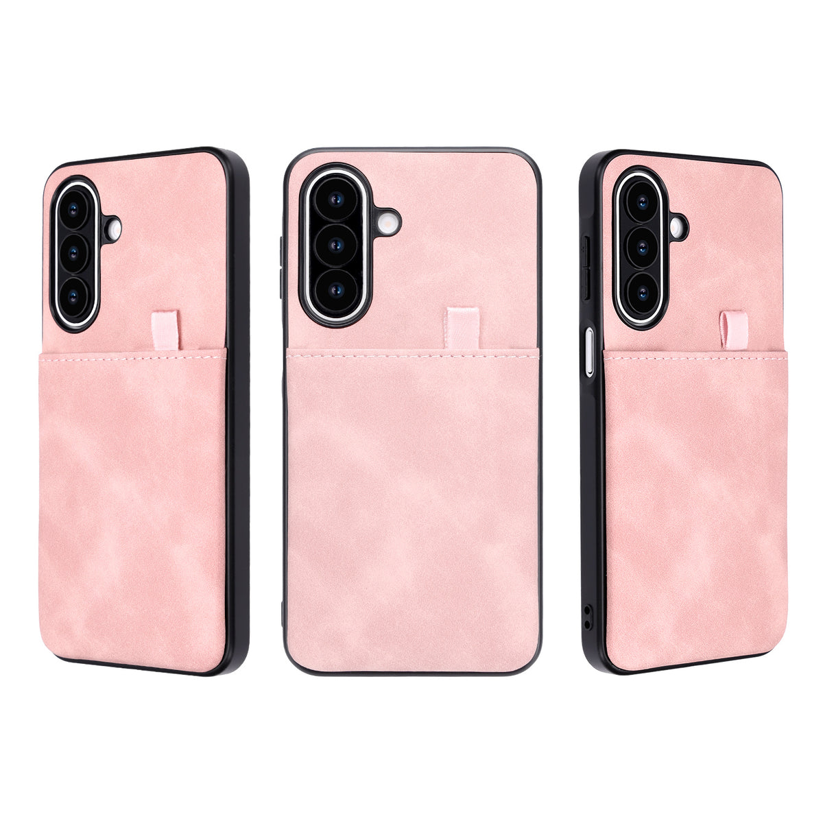 Samsung Galaxy S26 FE Hoesje - Pale Pink - Kunstleren Back Cover met Pull-Tab Pasjeshouder