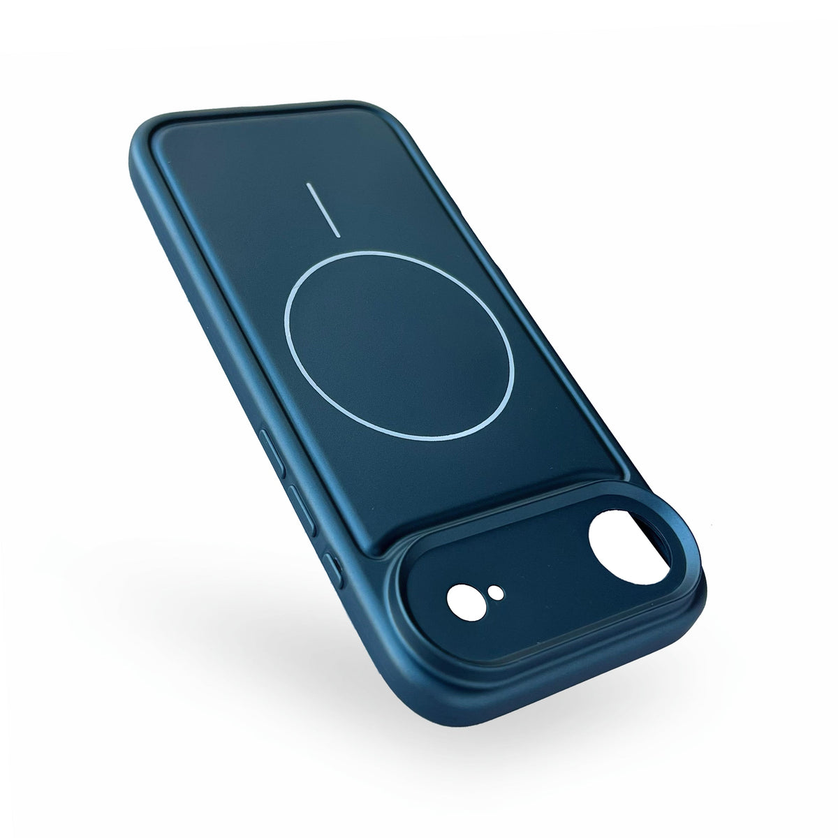Apple iPhone Air Hoesje - Metallic Blauw - Matte Siliconen MagSafe Back Cover