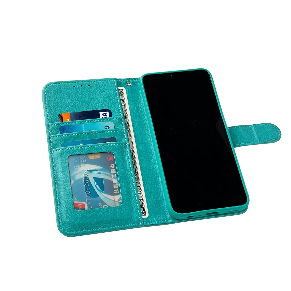 Apple iPhone 16e Hoesje - Turquoise - Luxe Bookcase