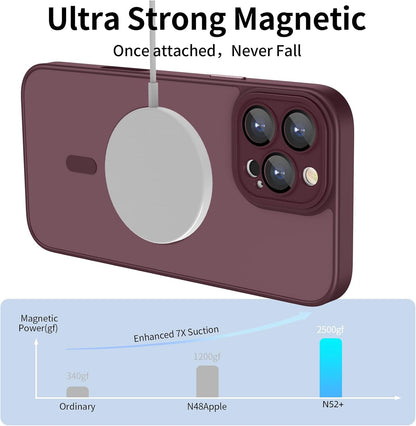 iPhone 16 Pro Hoesje - Bordeaux - Matte Armor MagSafe Back Cover