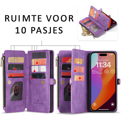 Apple iPhone 15 Plus Hoesje - Pastel Pink - Luxe MagSafe Bookcase met Rits en Telefoonkoord