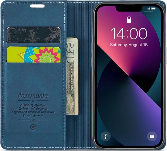 Apple iPhone 13 Case - Navy Blue - Slim Wallet Case