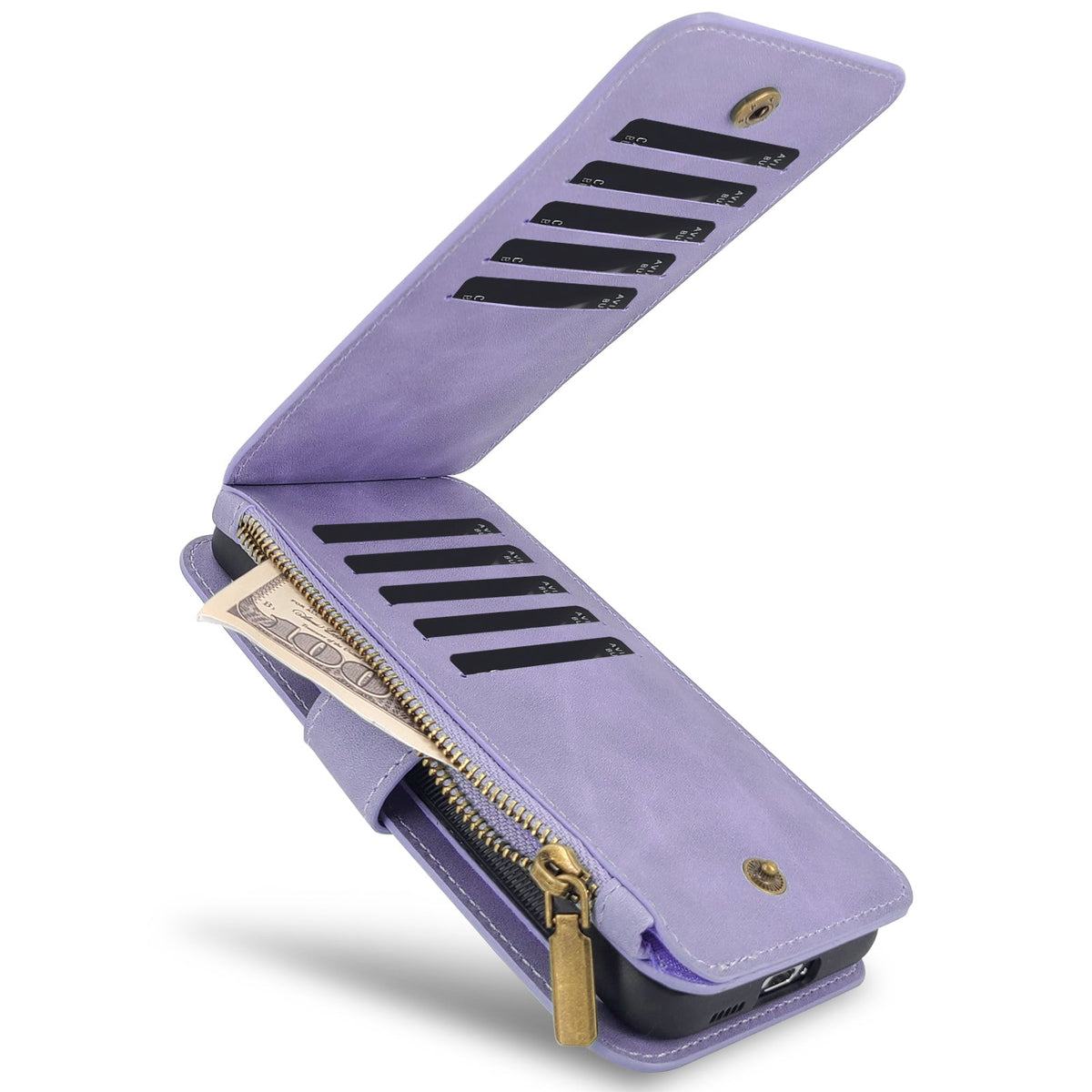 Apple iPhone 15 Pro Hoesje - Bright Lila - 2 in 1 Bookcase met Rits
