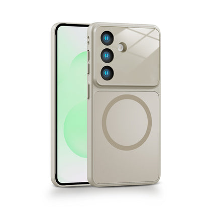 Samsung Galaxy A57 Hoesje - Grijs - Luxe Matte Siliconen MagSafe Back Cover met Camerabescherming