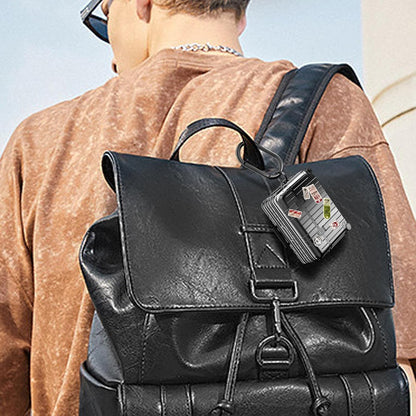 Apple AirPods Pro 2 / Pro Hoesje - Koffer Suit Case met Stickers - Zwart