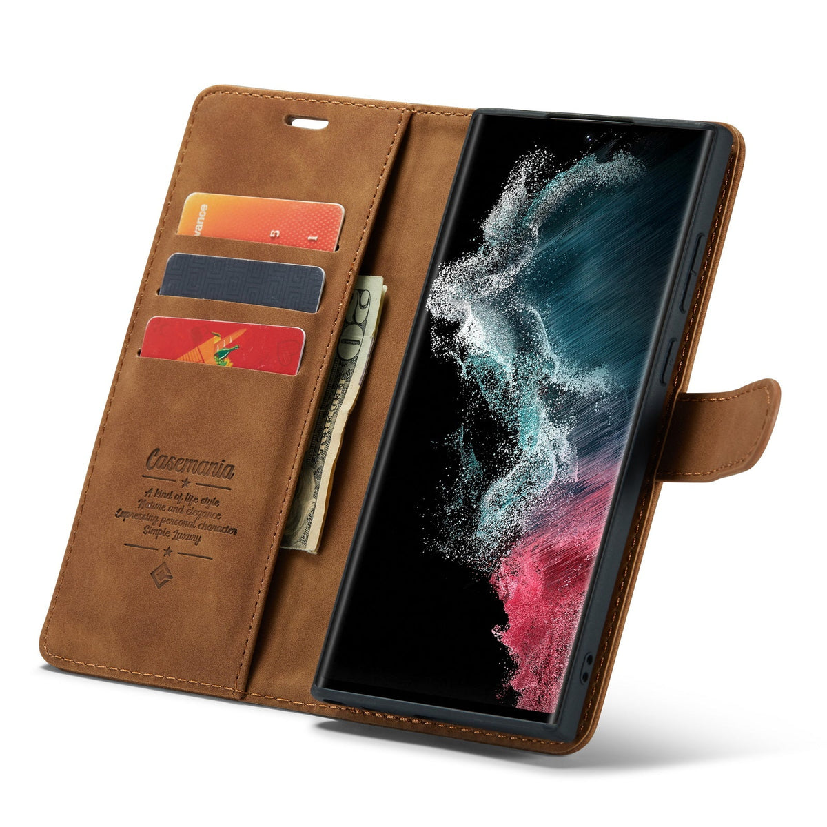 Samsung Galaxy S24 Ultra Hoesje - Sienna Brown - 2 in 1 Bookcase