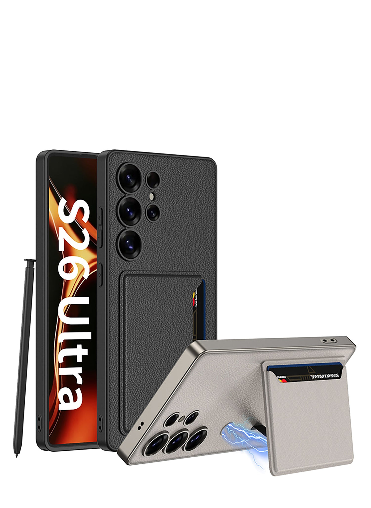 Coque Samsung Galaxy S26 Ultra - Bleu Foncé - Étui avec anneau de support arrière