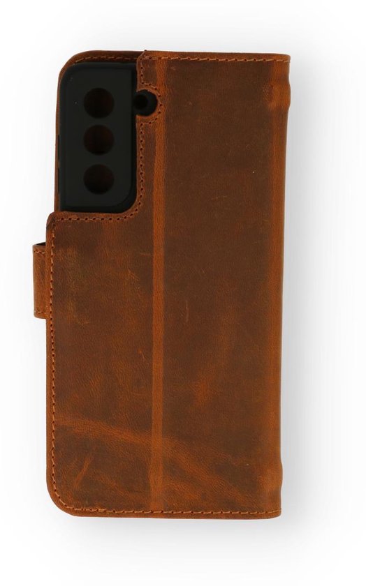 Samsung Galaxy S21 Plus Hoesje - Bruin - Echt Leren Bookcase