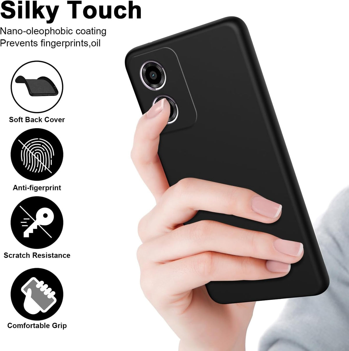 Motorola Moto E14 Hoesje - Zwart - Siliconen Back Cover