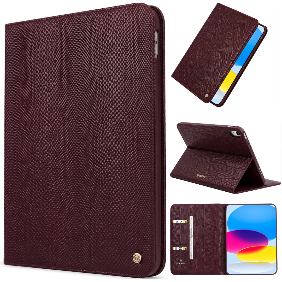 Apple iPad 2025 (11th Gen) Tablethoes - Bordeaux - Kunstleer met Slangenstructuur Tablethoes Back Cover