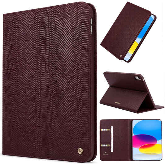 Apple iPad 2025 (11th Gen) Tablethoes - Bordeaux - Kunstleer met Slangenstructuur Tablethoes Back Cover